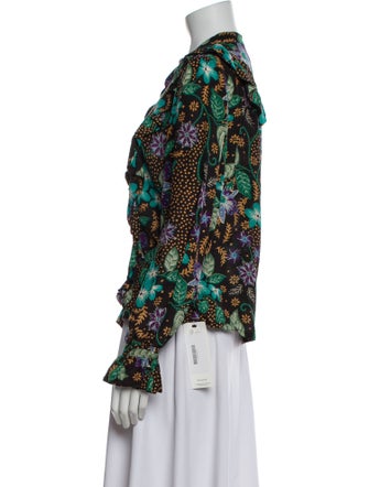 Warm Silk Floral Print Blouse