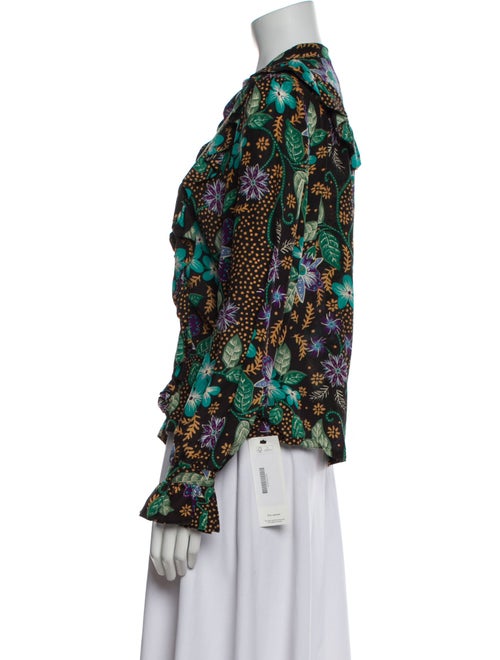 Warm Silk Floral Print Blouse