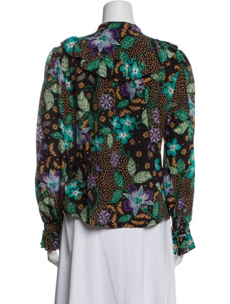 Warm Silk Floral Print Blouse