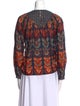 Warm Printed Crew Neck Blouse