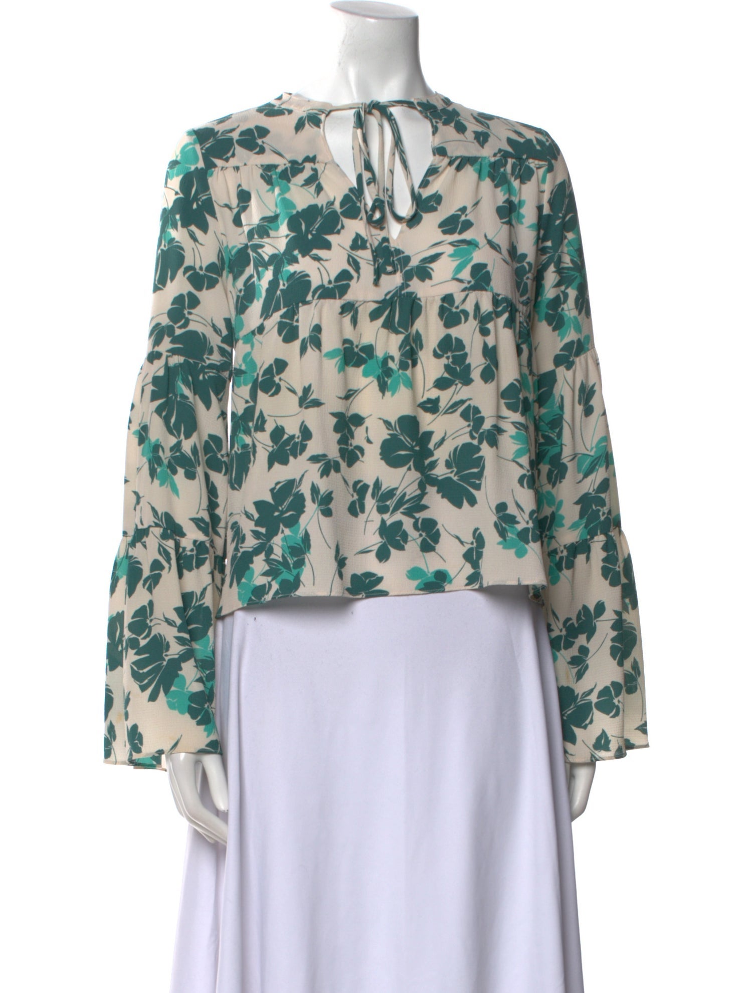 Warm Floral Print Scoop Neck Blouse