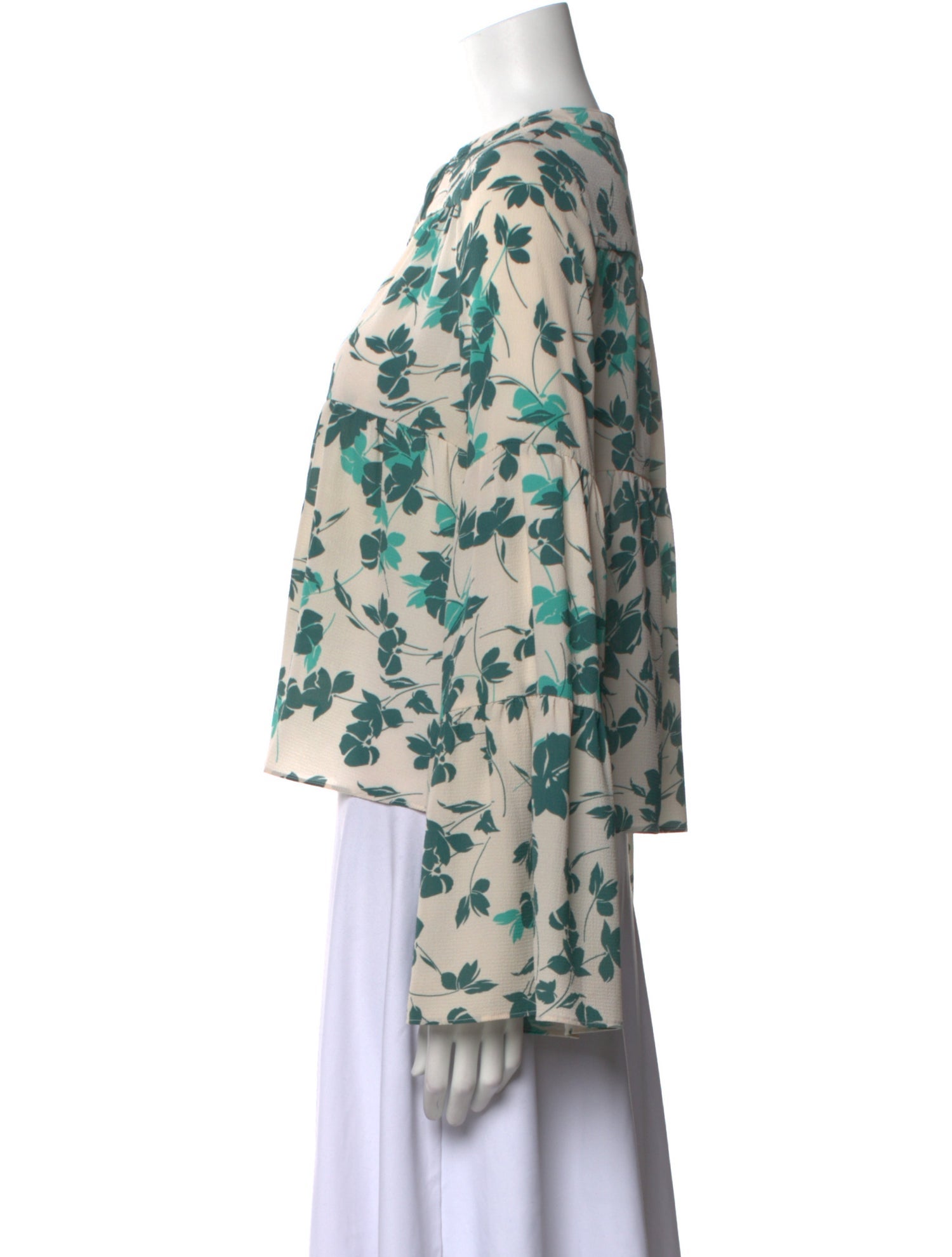 Warm Floral Print Scoop Neck Blouse