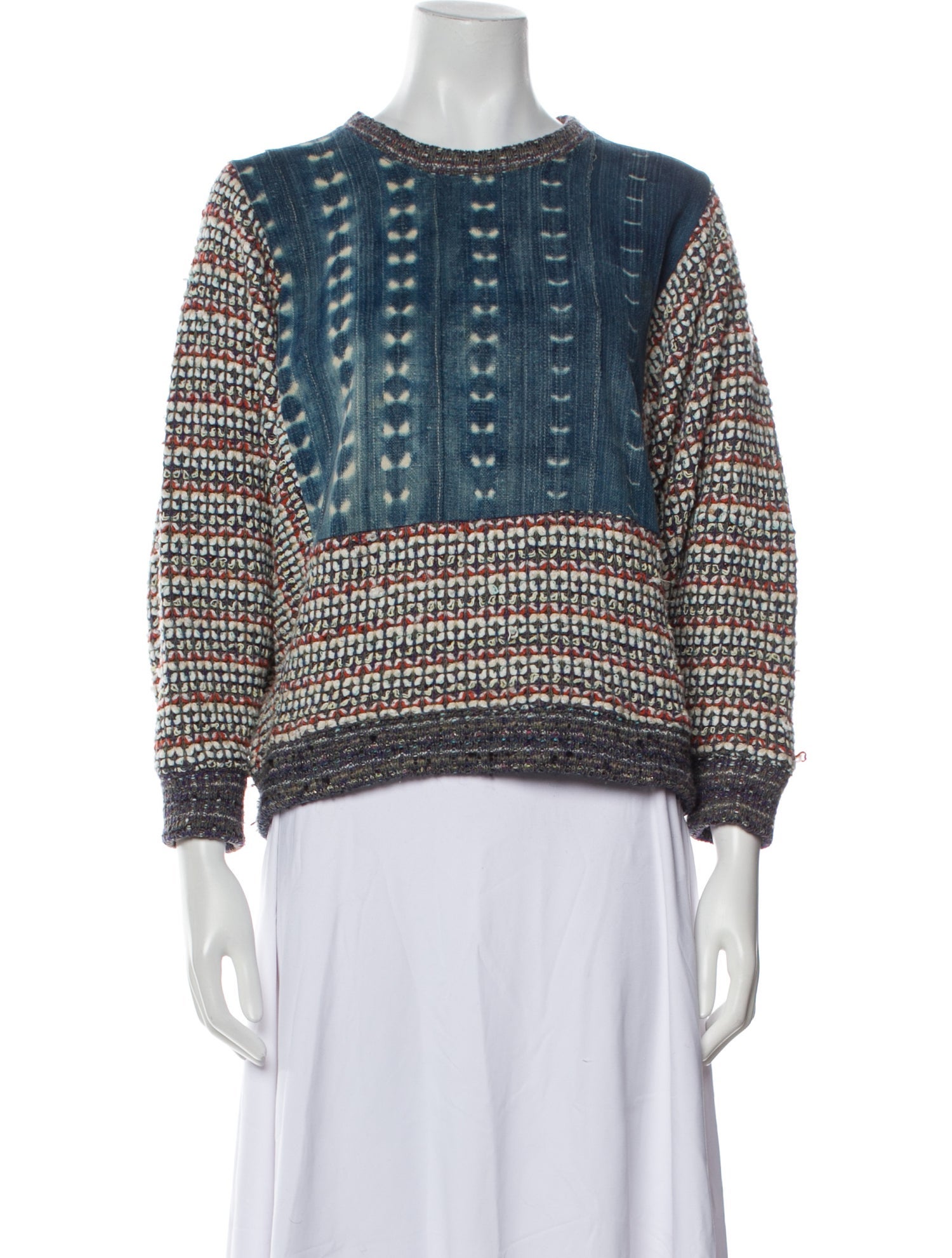 Warm Printed Crew Neck Sweater