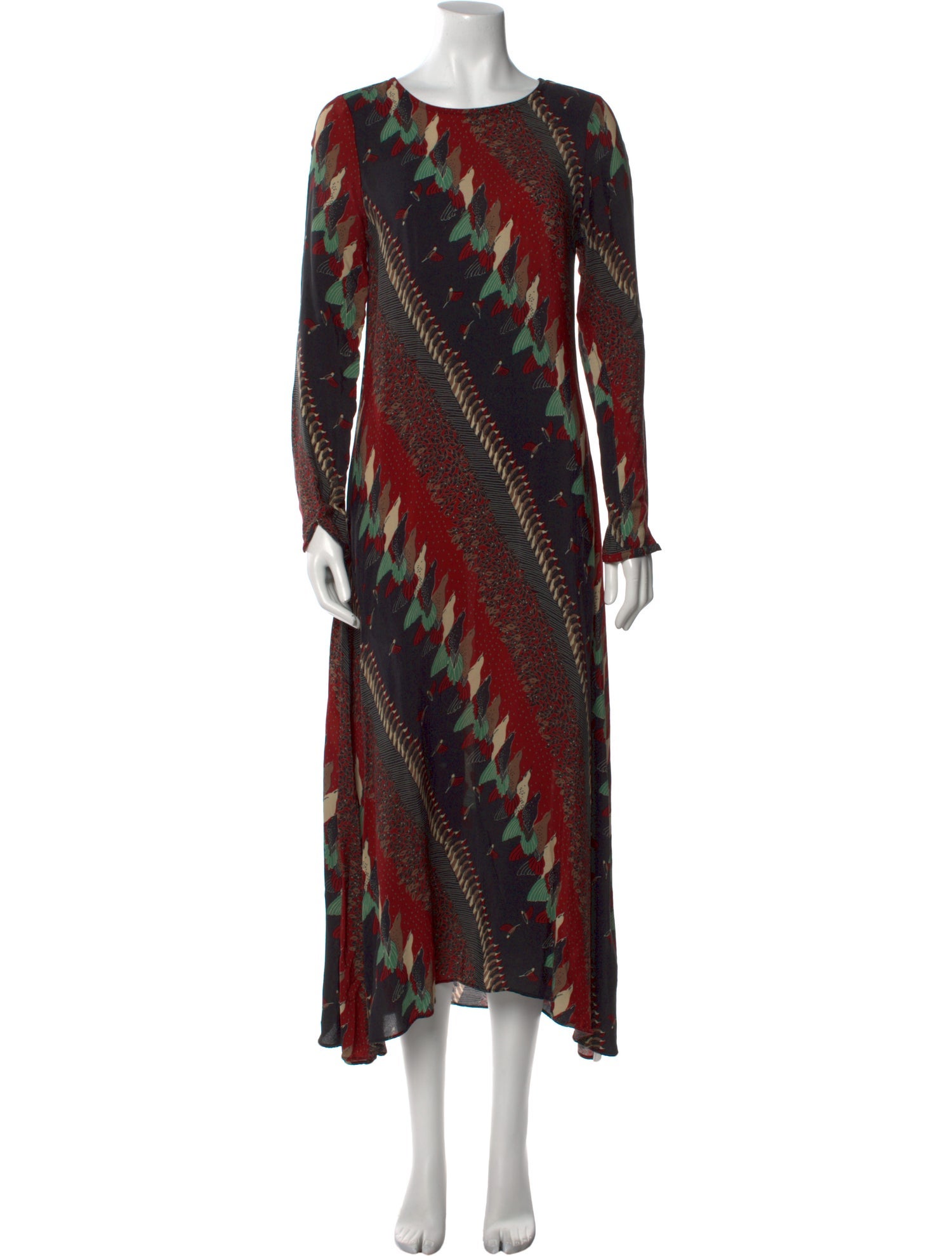 Warm Tie-Dye Print Long Dress