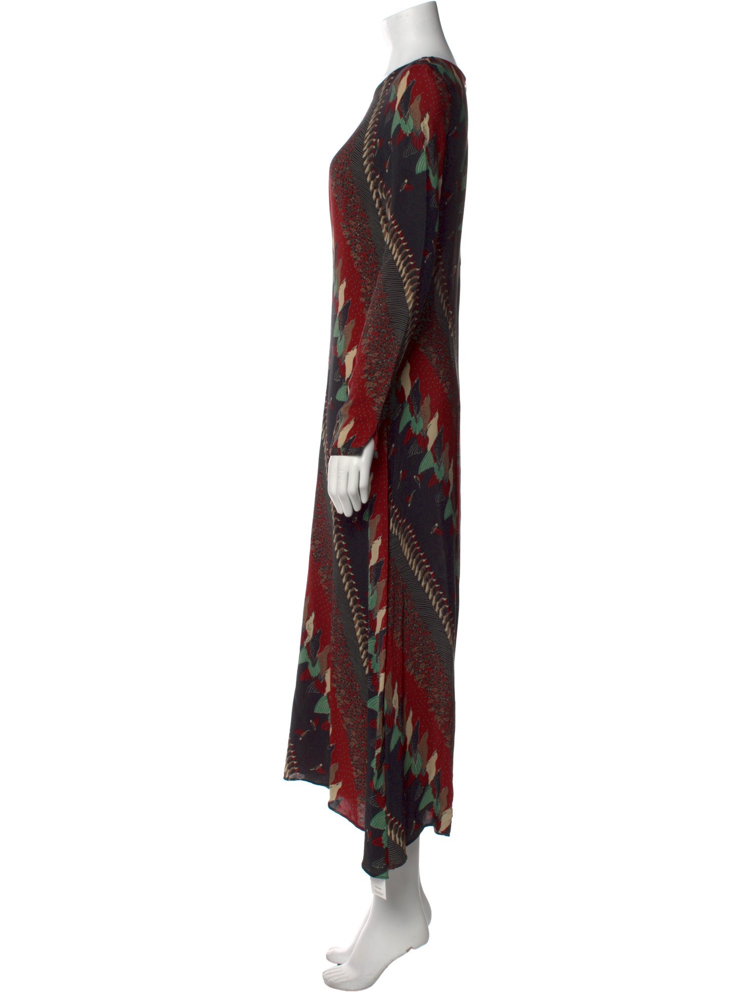 Warm Tie-Dye Print Long Dress