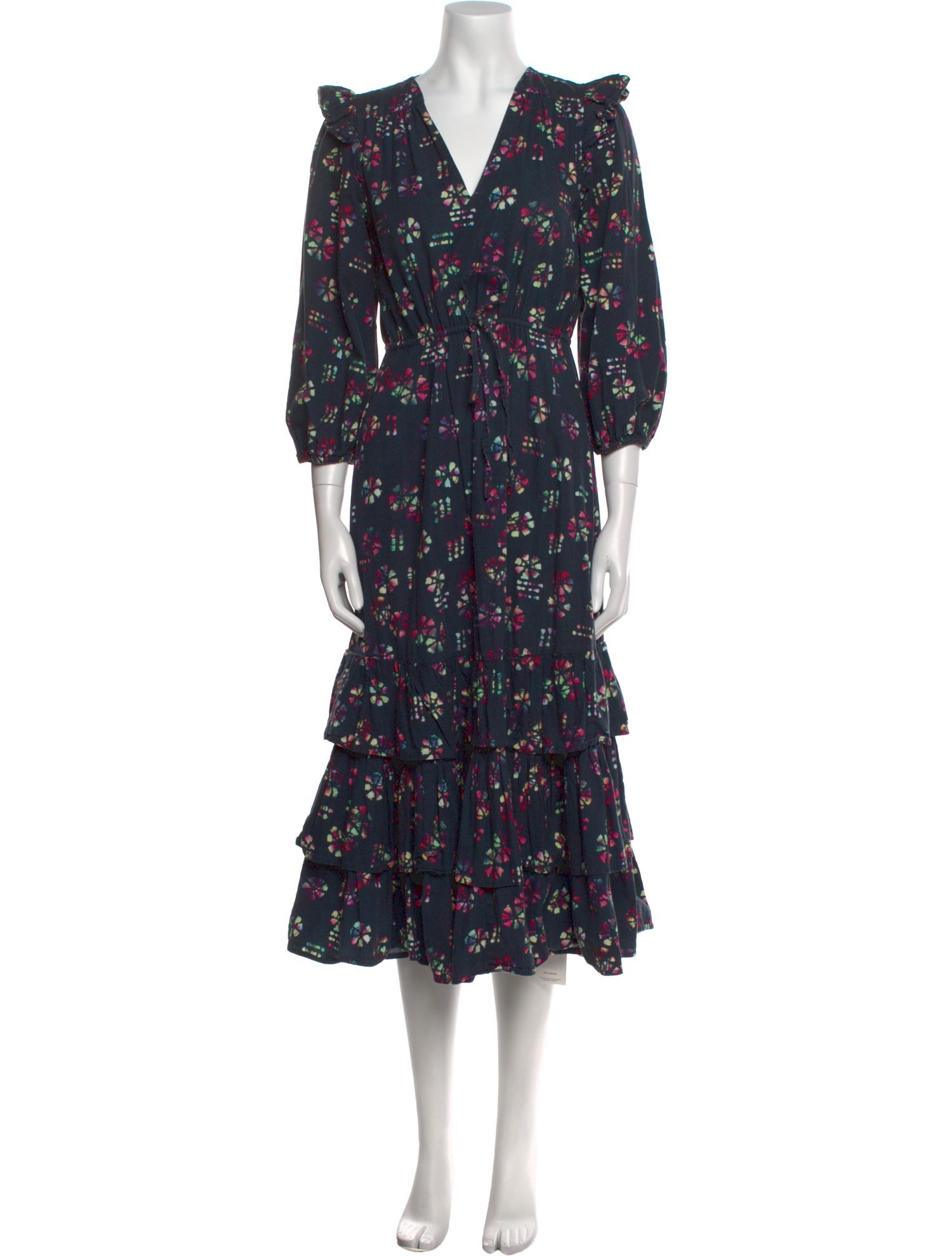 Warm Floral Print Long Dress