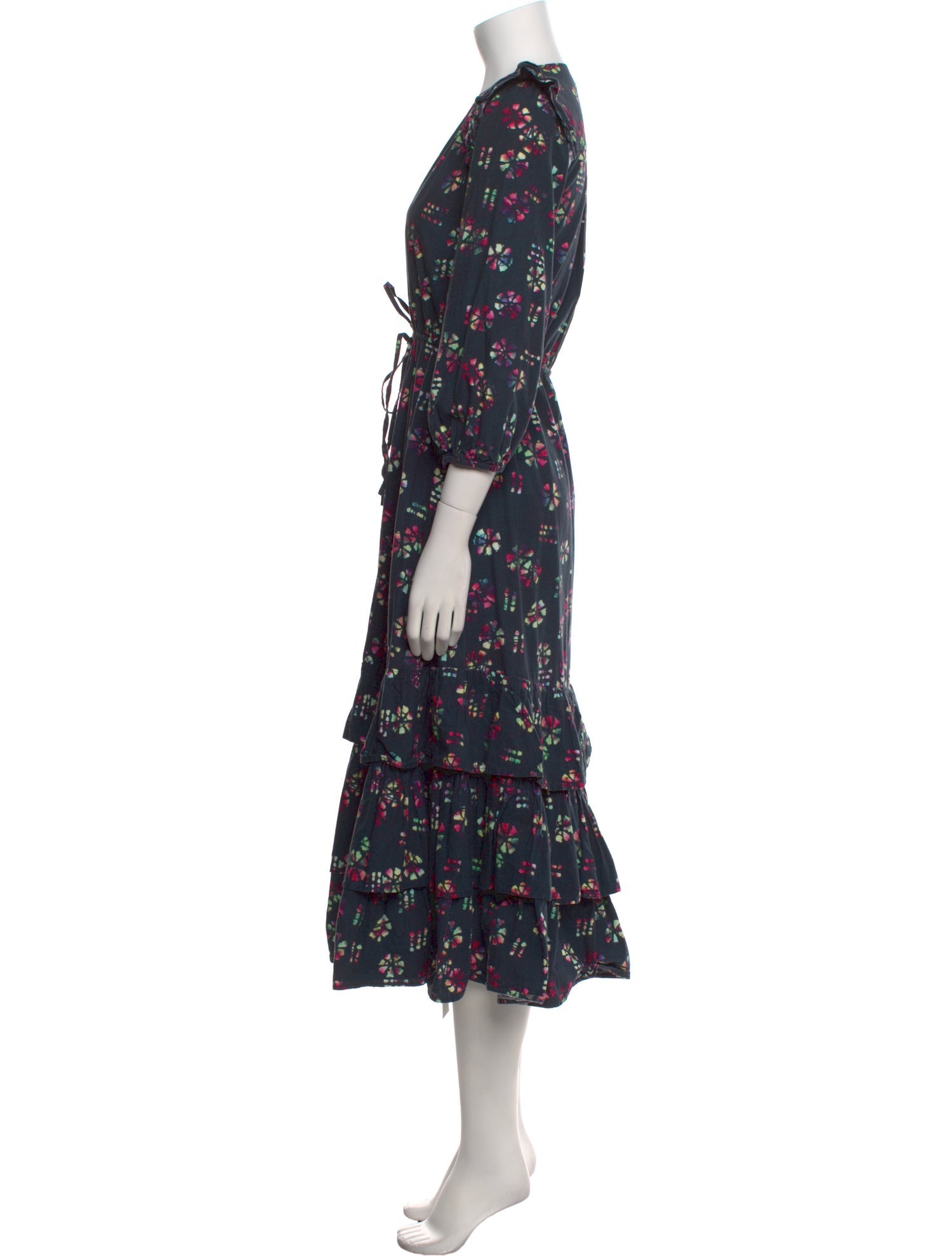 Warm Floral Print Long Dress