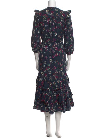 Warm Floral Print Long Dress