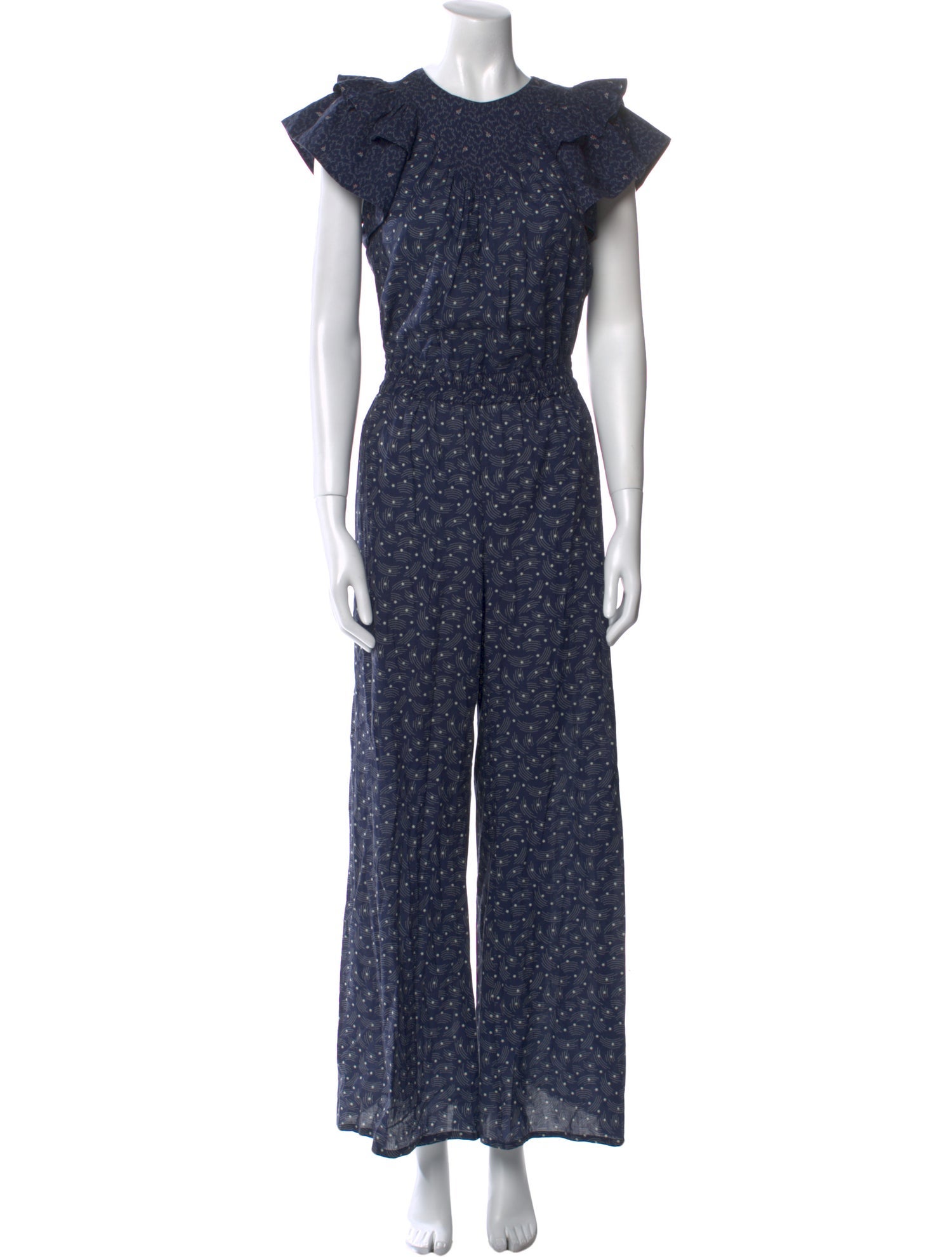 Warm Printed Crew Neck Jumpsuit