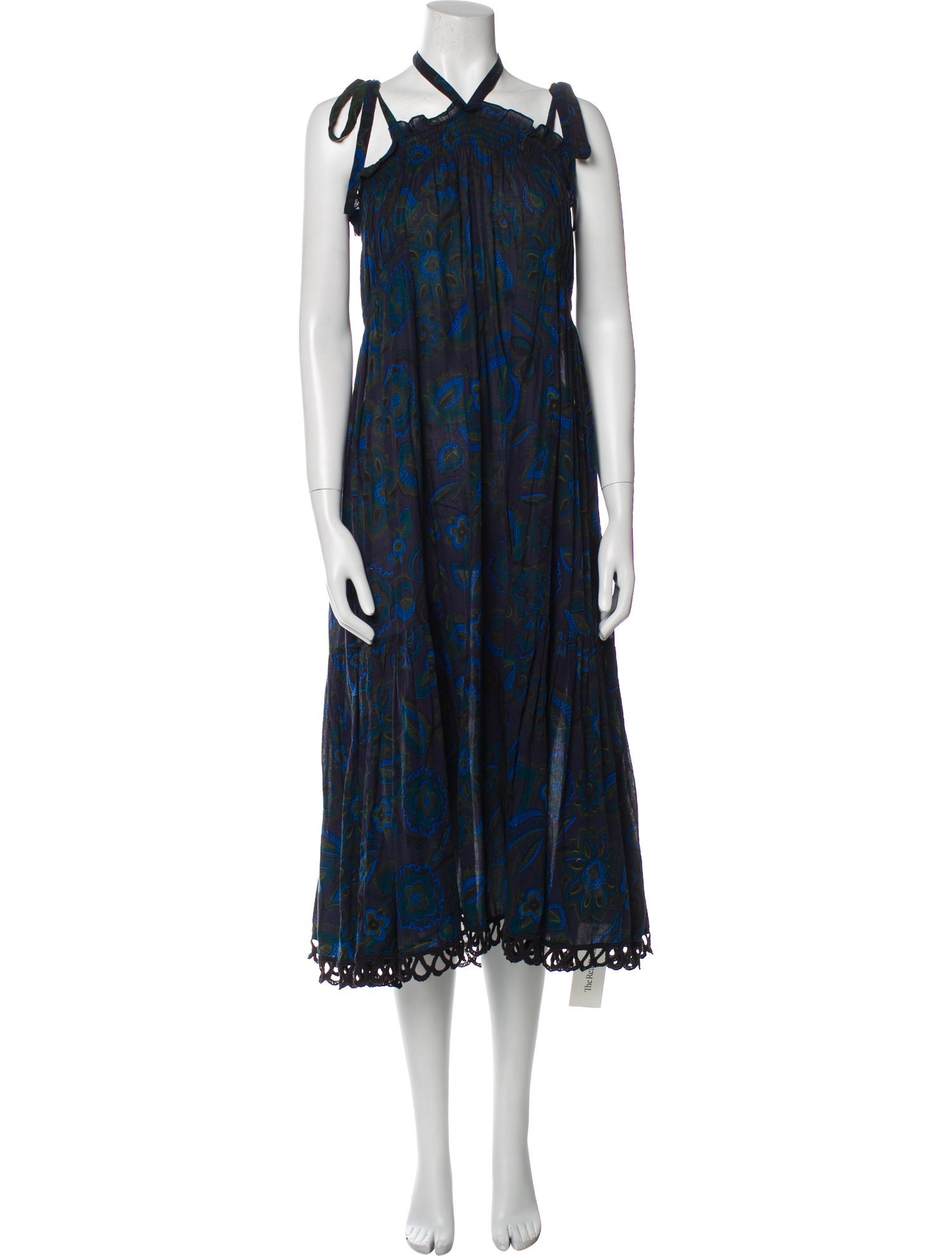 Warm Printed Midi Length Dress