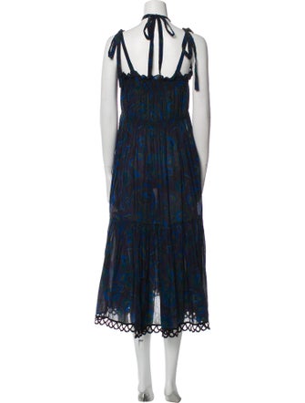 Warm Printed Midi Length Dress