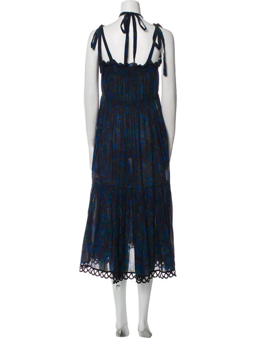 Warm Printed Midi Length Dress