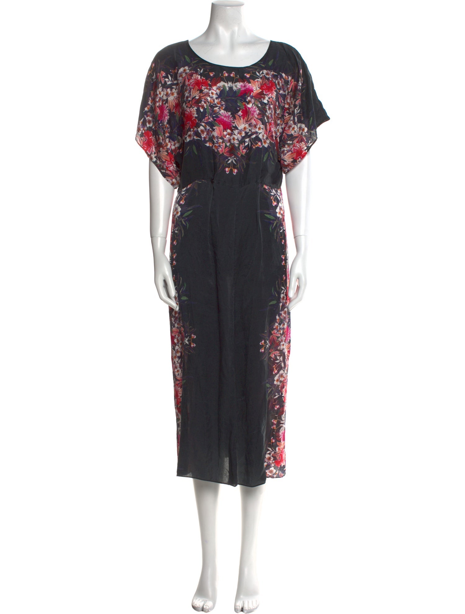 Warm Silk Midi Length Dress