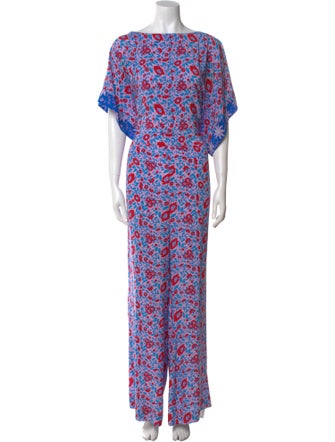 Warm Silk Floral Print Jumpsuit