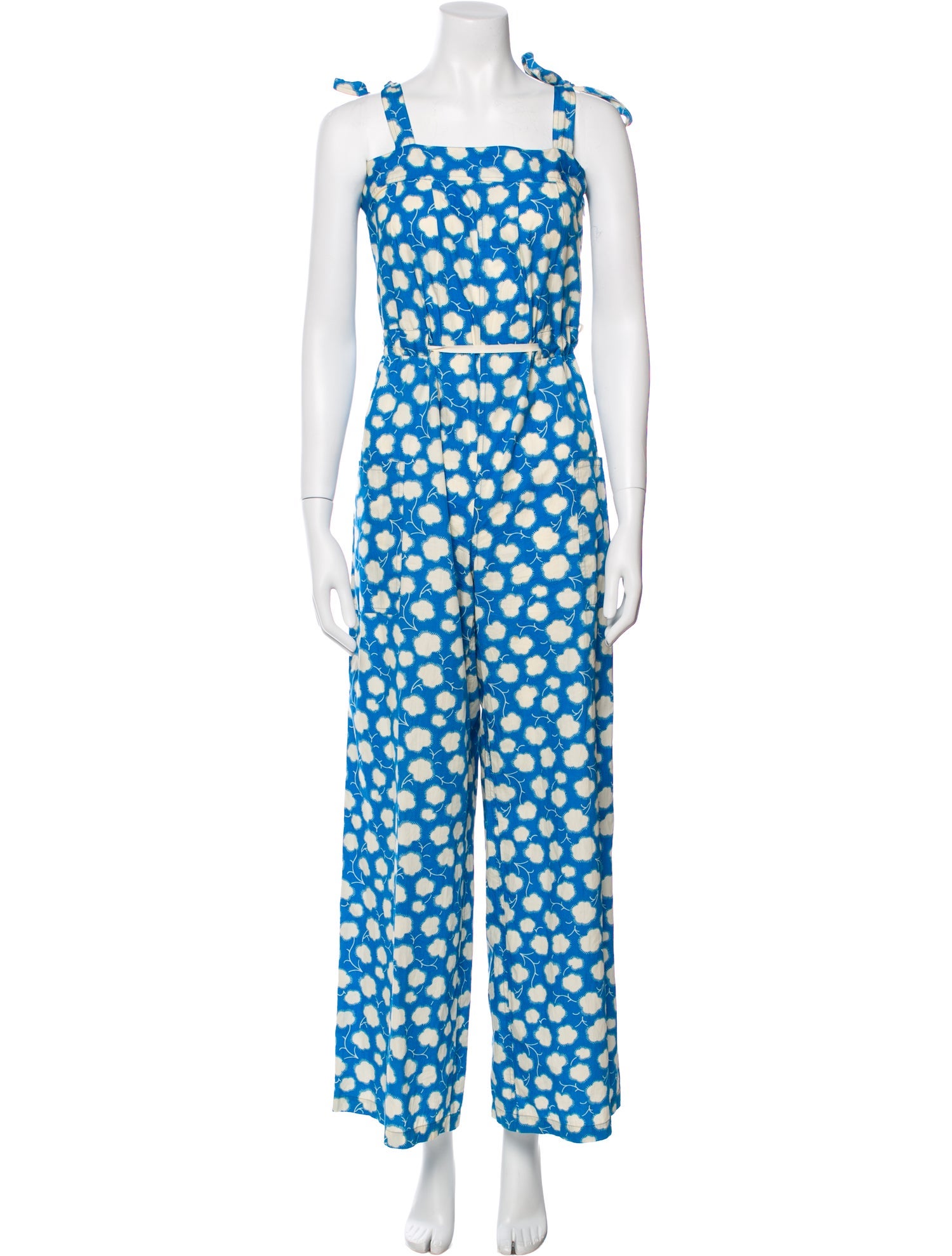 Warm Printed Square Neckline Jumpsuit