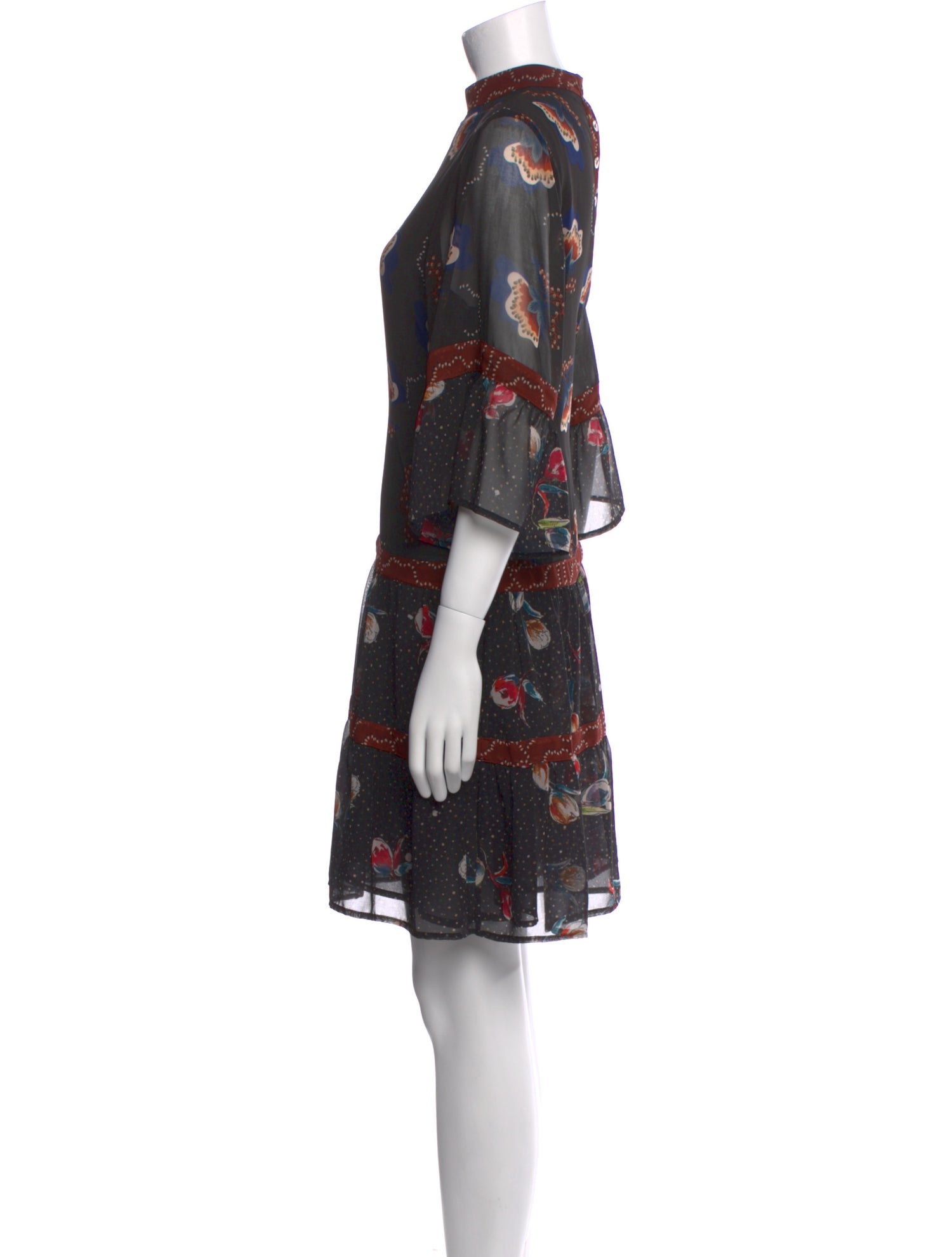 Warm Floral Print Mini Dress