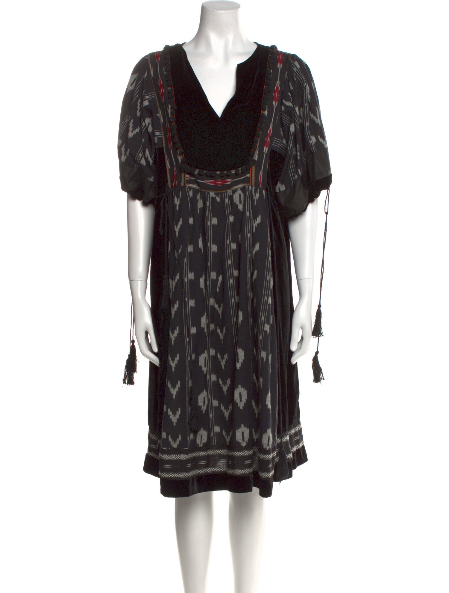 Warm Printed Knee-Length Dress