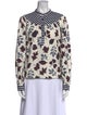 Warm Printed Mock Neck Blouse