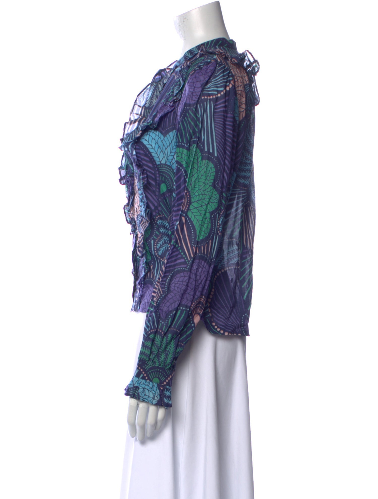 Warm Printed Mock Neck Blouse w/ Tags