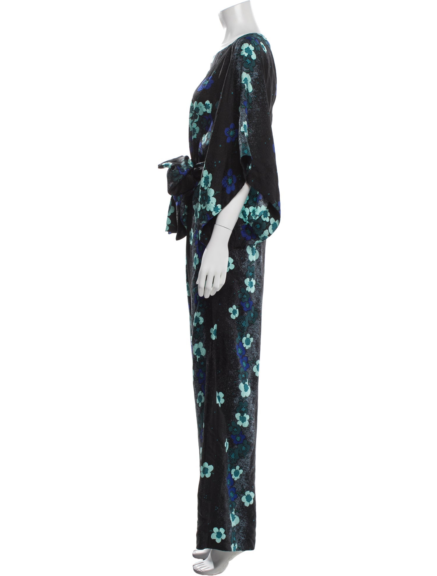 Warm Silk Floral Print Pant Set
