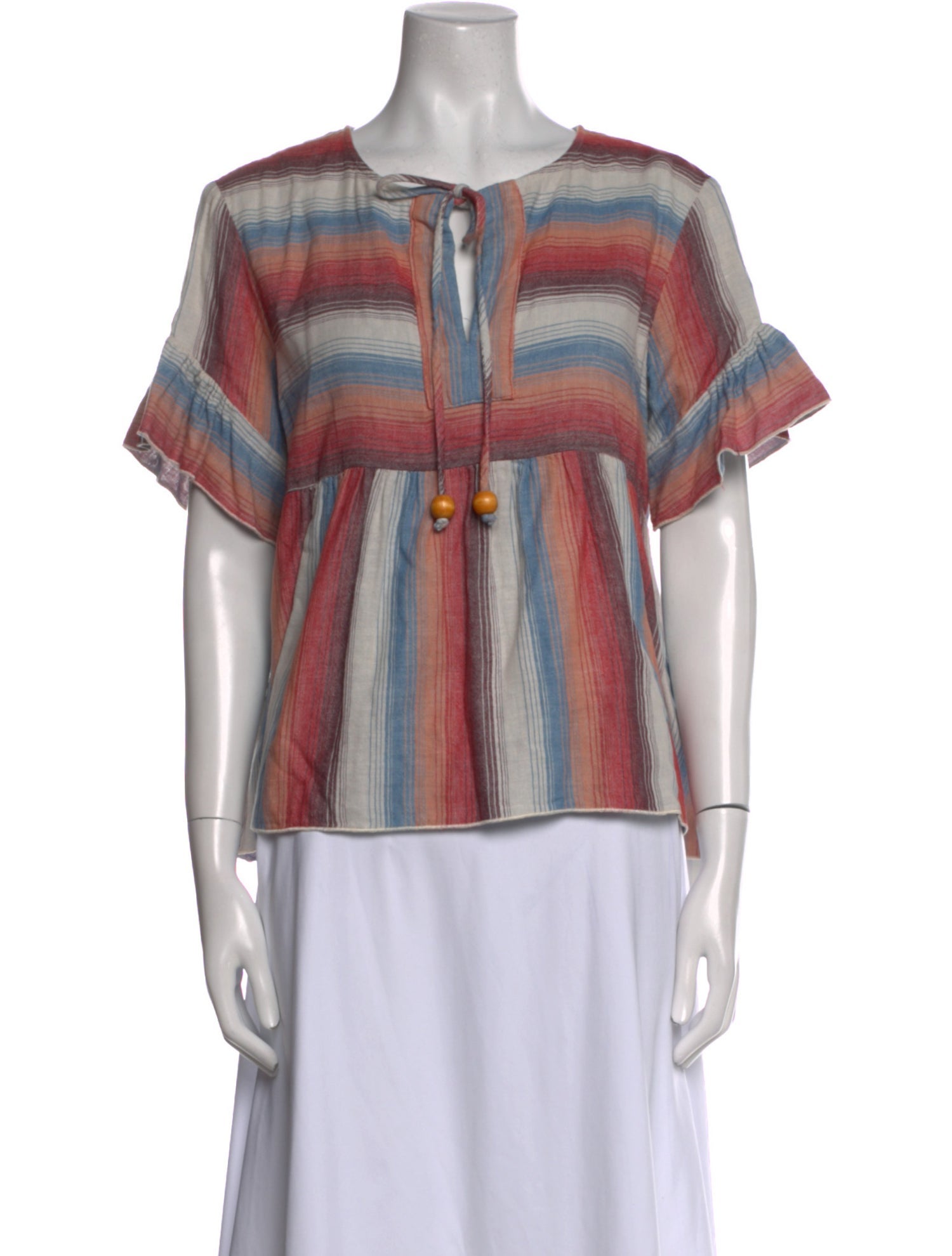 Warm Striped Crew Neck Blouse