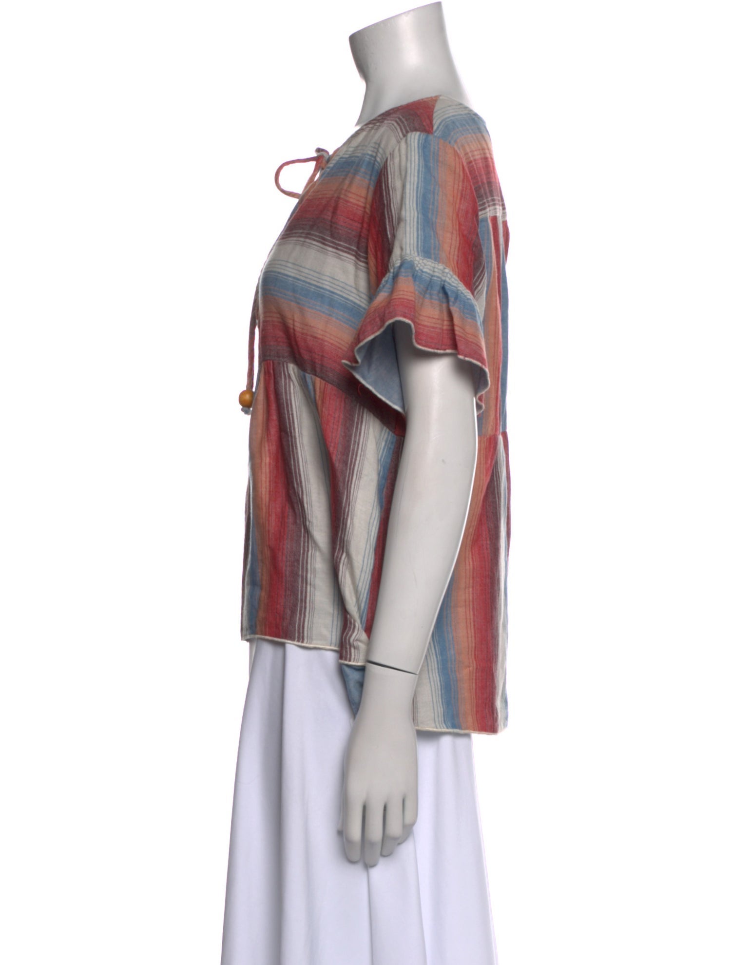 Warm Striped Crew Neck Blouse