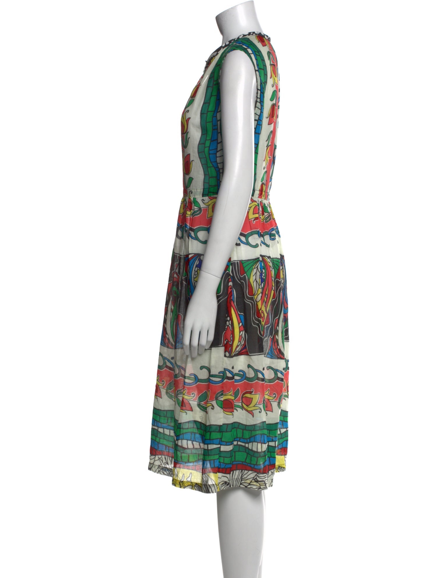 Warm Printed Midi Length Dress