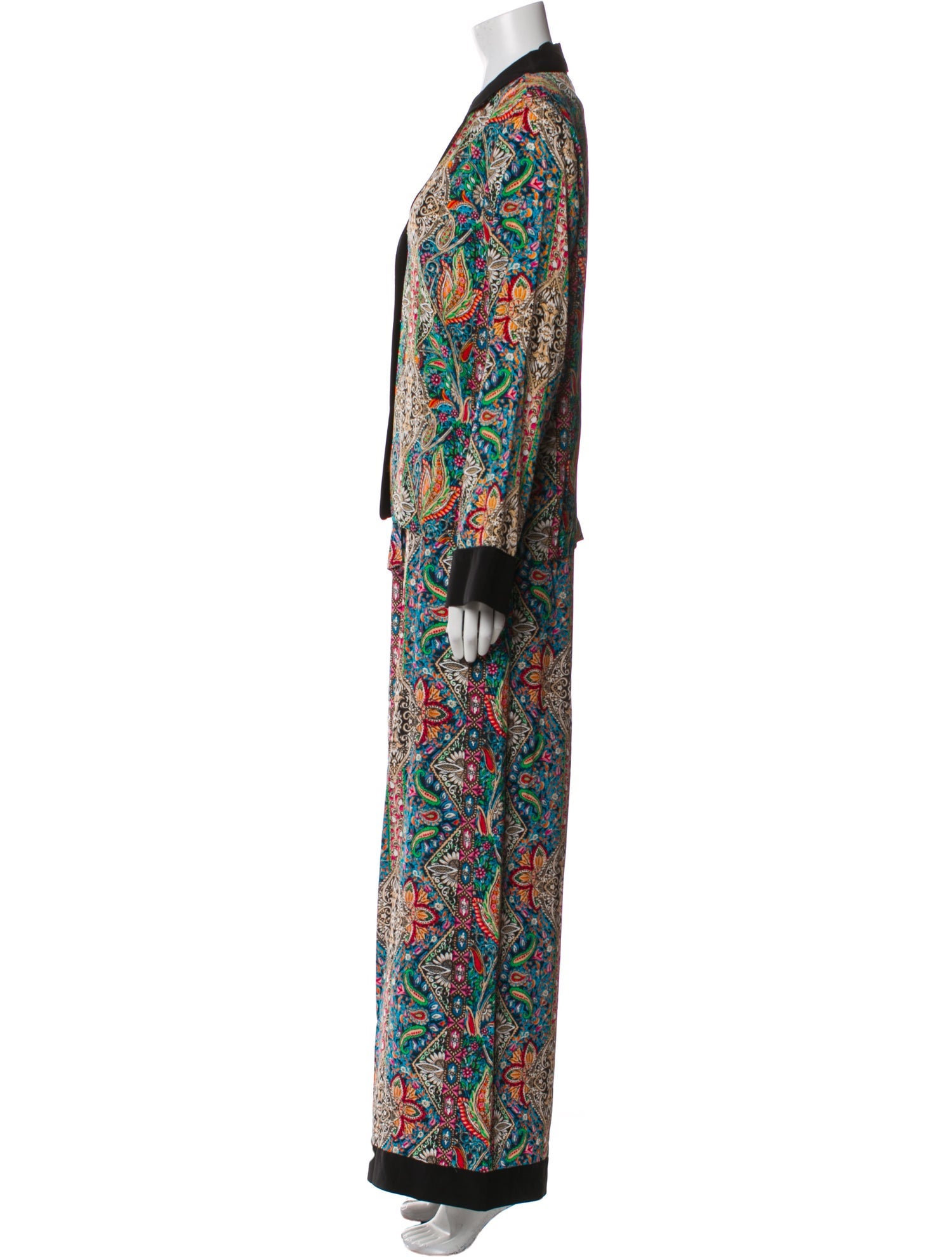 Warm Silk Paisley Print Pant Set