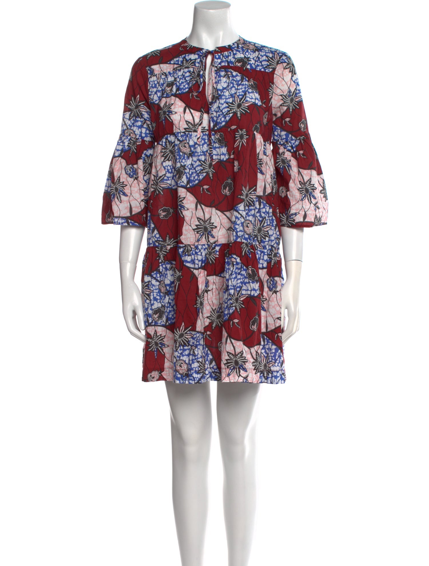 Warm Floral Print Mini Dress