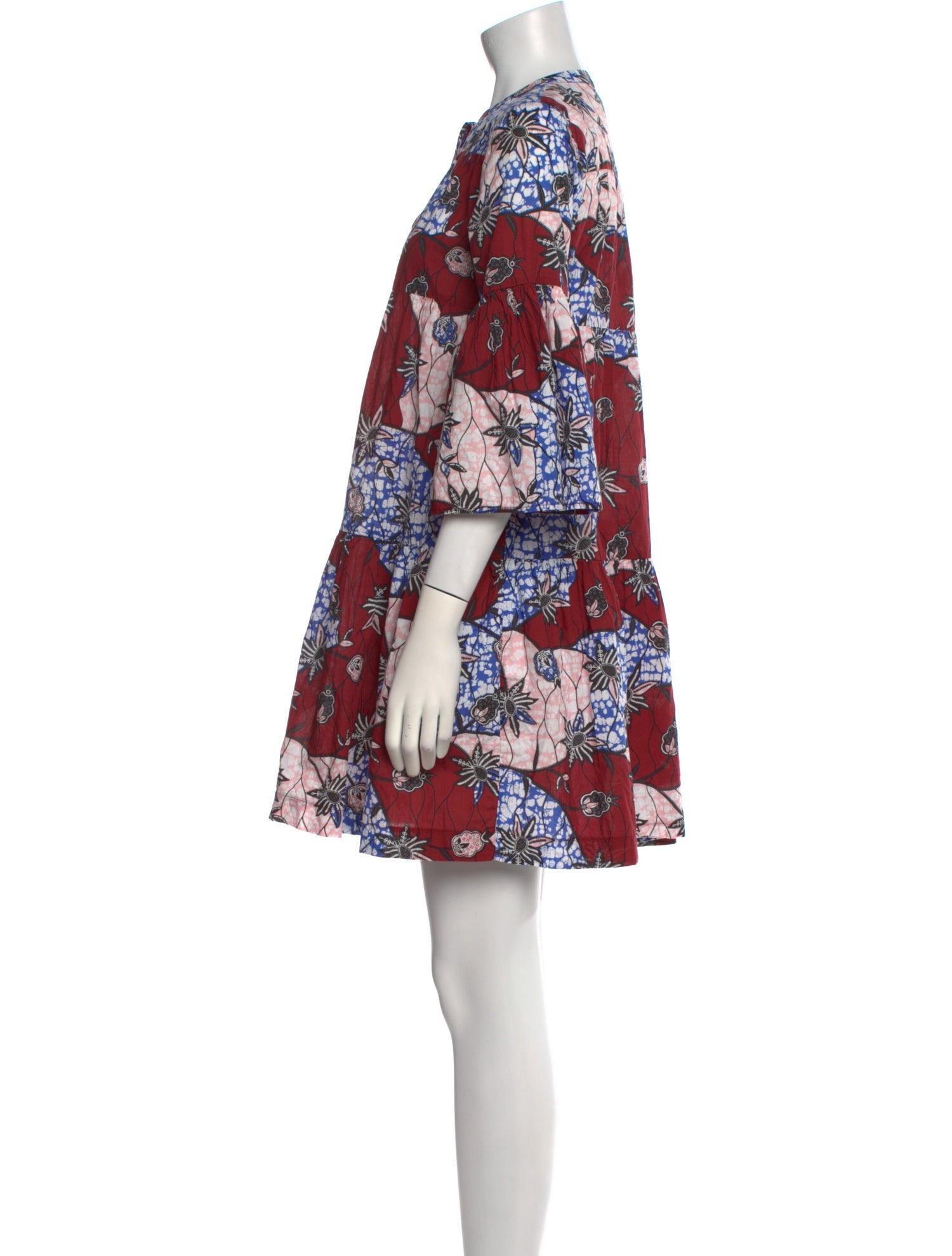 Warm Floral Print Mini Dress