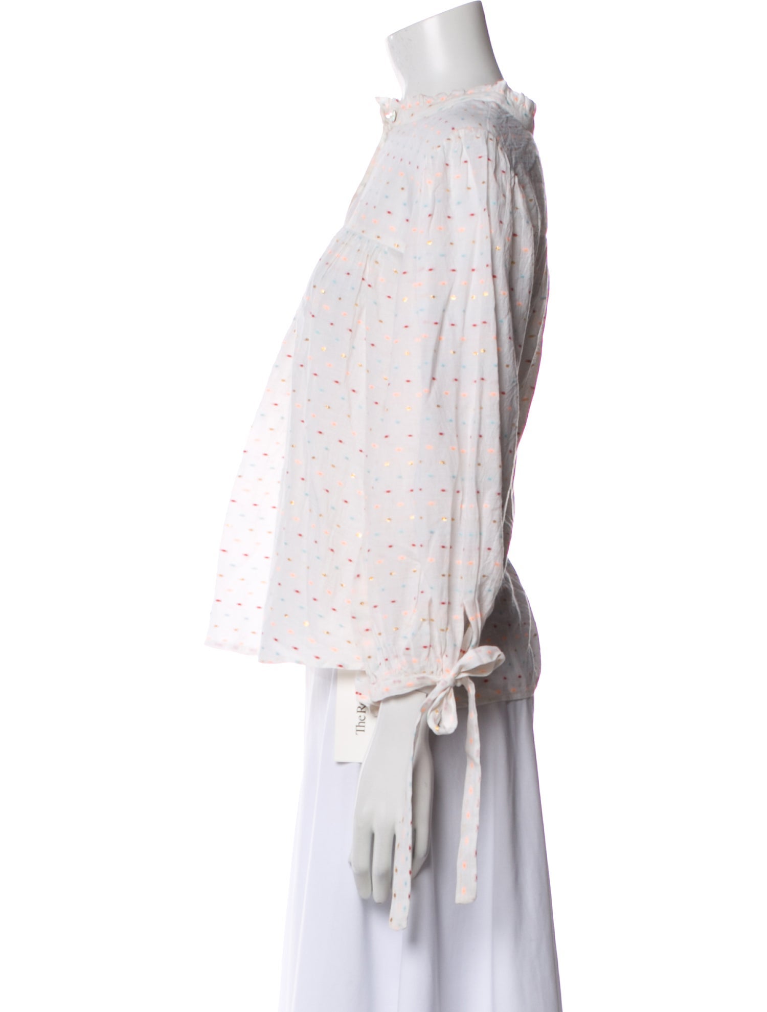 Warm Floral Print Mock Neck Button-Up Top