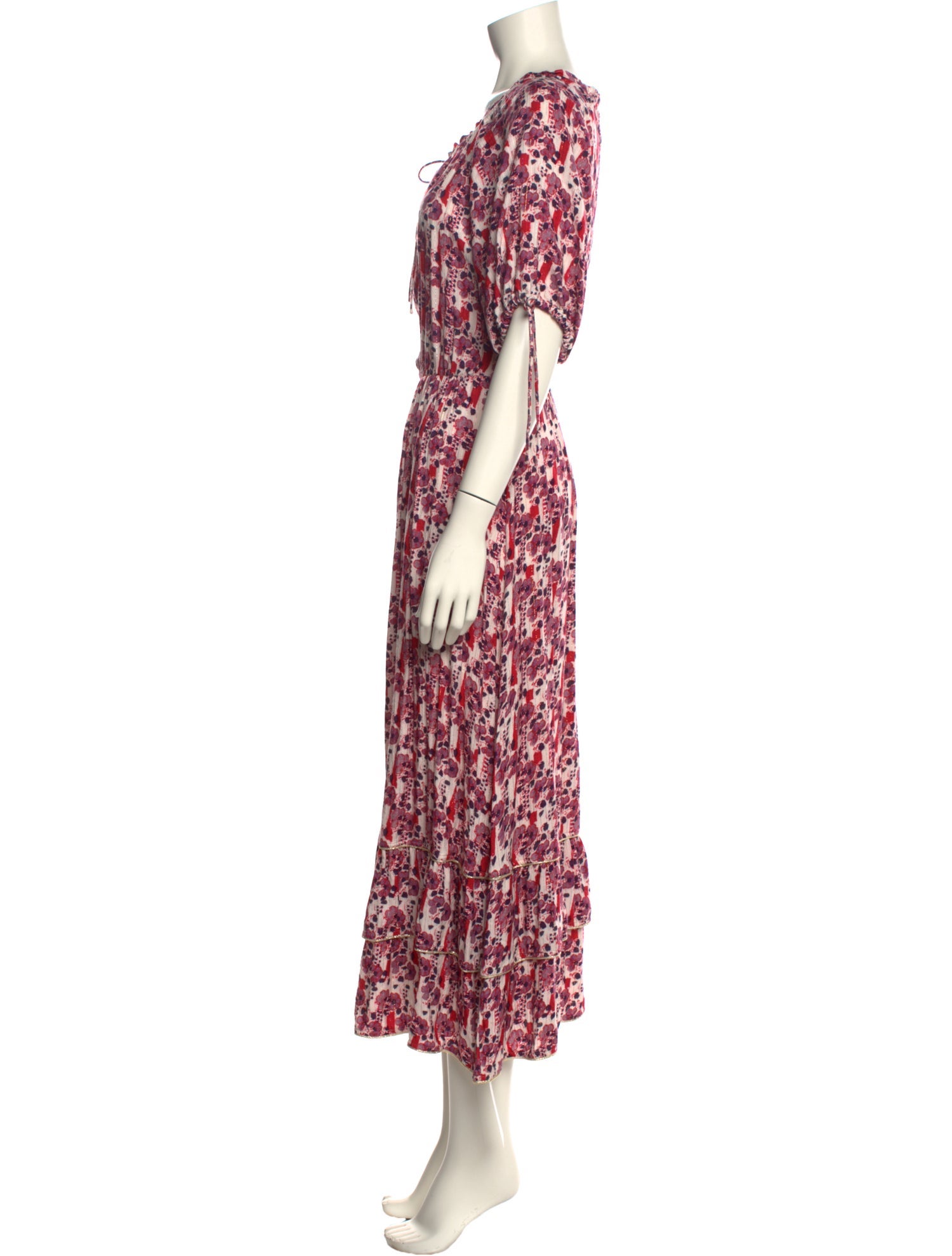 Warm Floral Print Long Dress