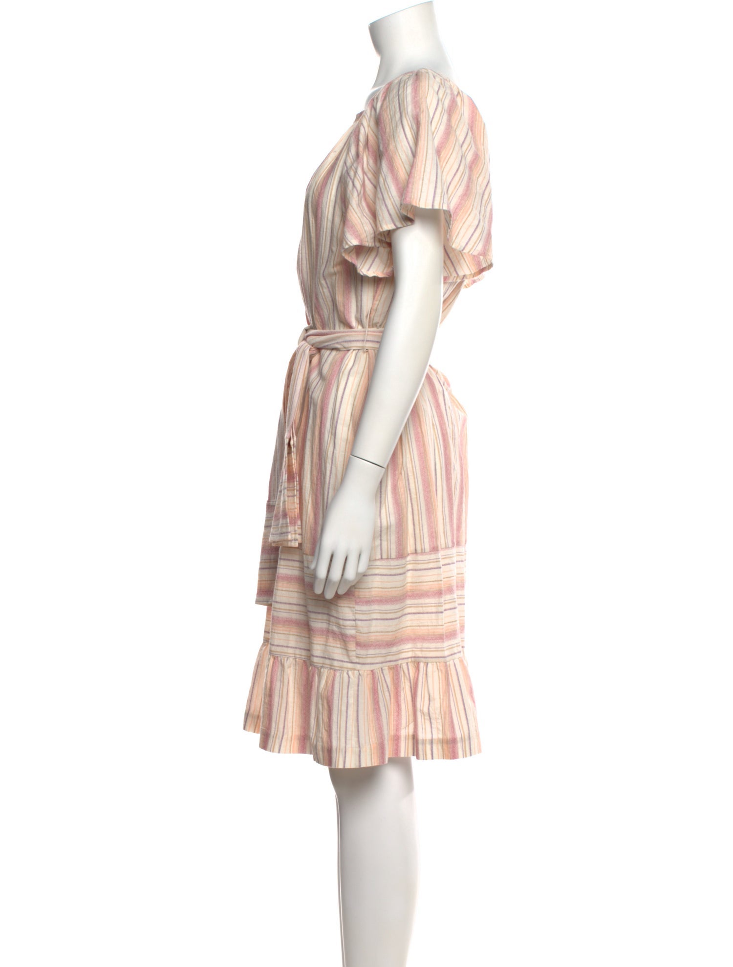 Warm Striped Knee-Length Dress