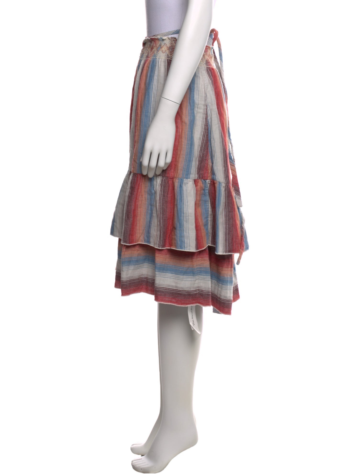 Warm Striped Knee-Length Skirt