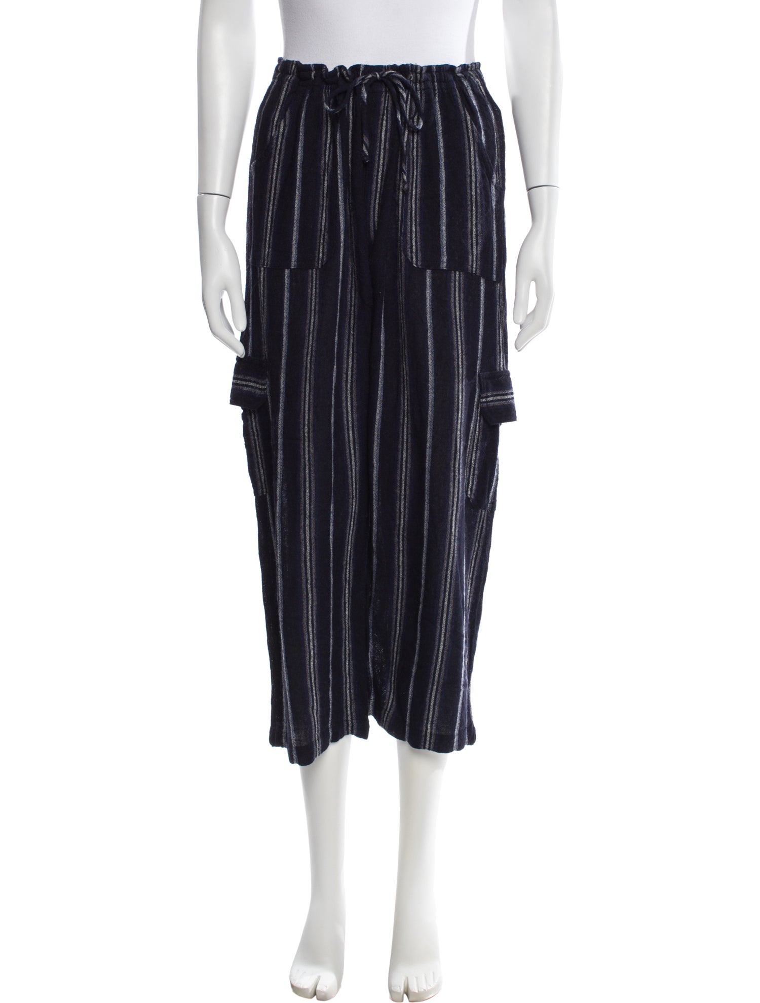 Warm Striped Wide Leg Pants