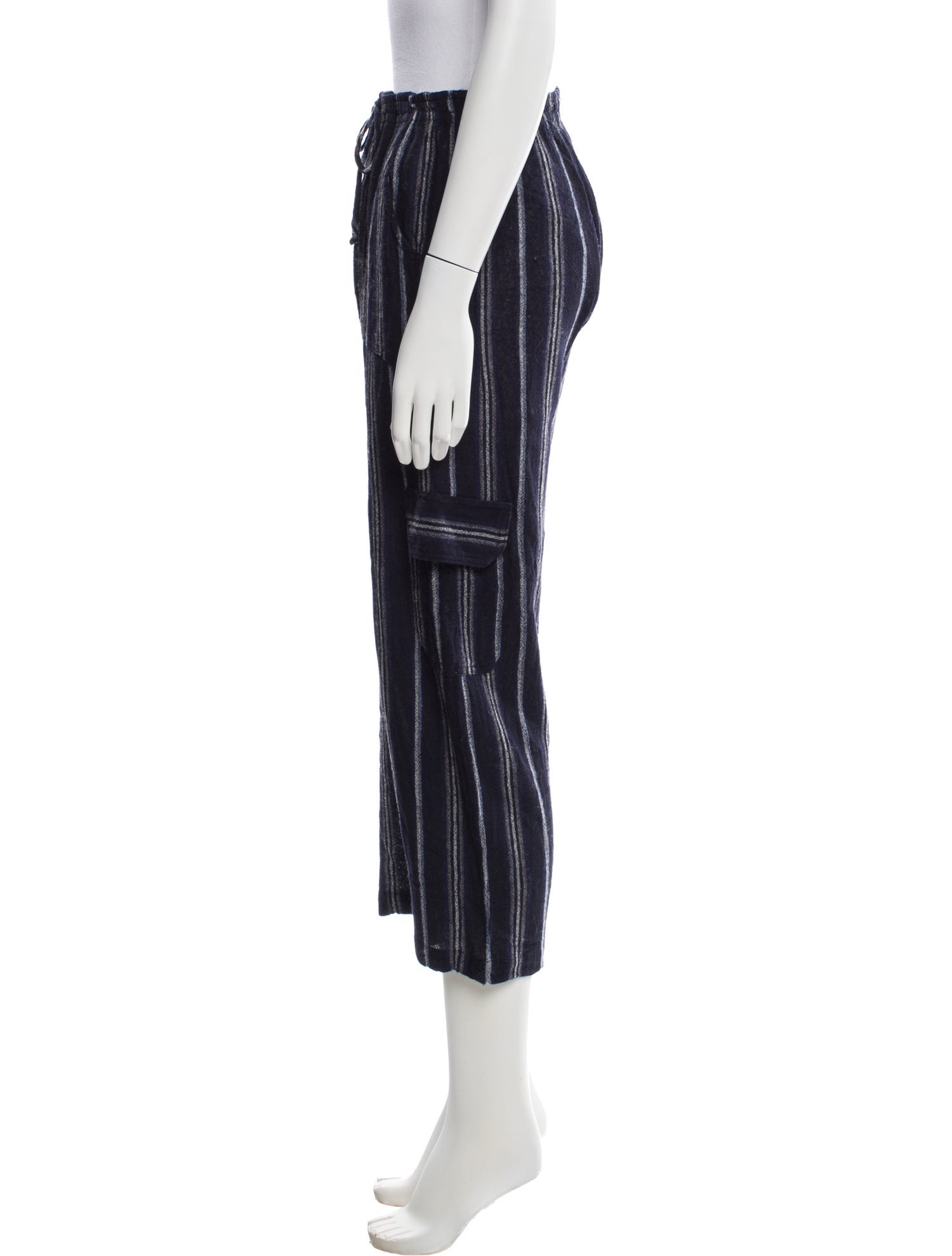 Warm Striped Wide Leg Pants