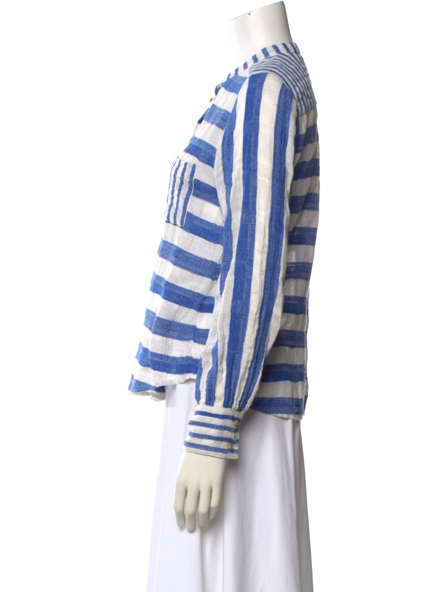 Warm Striped Long Sleeve Blouse