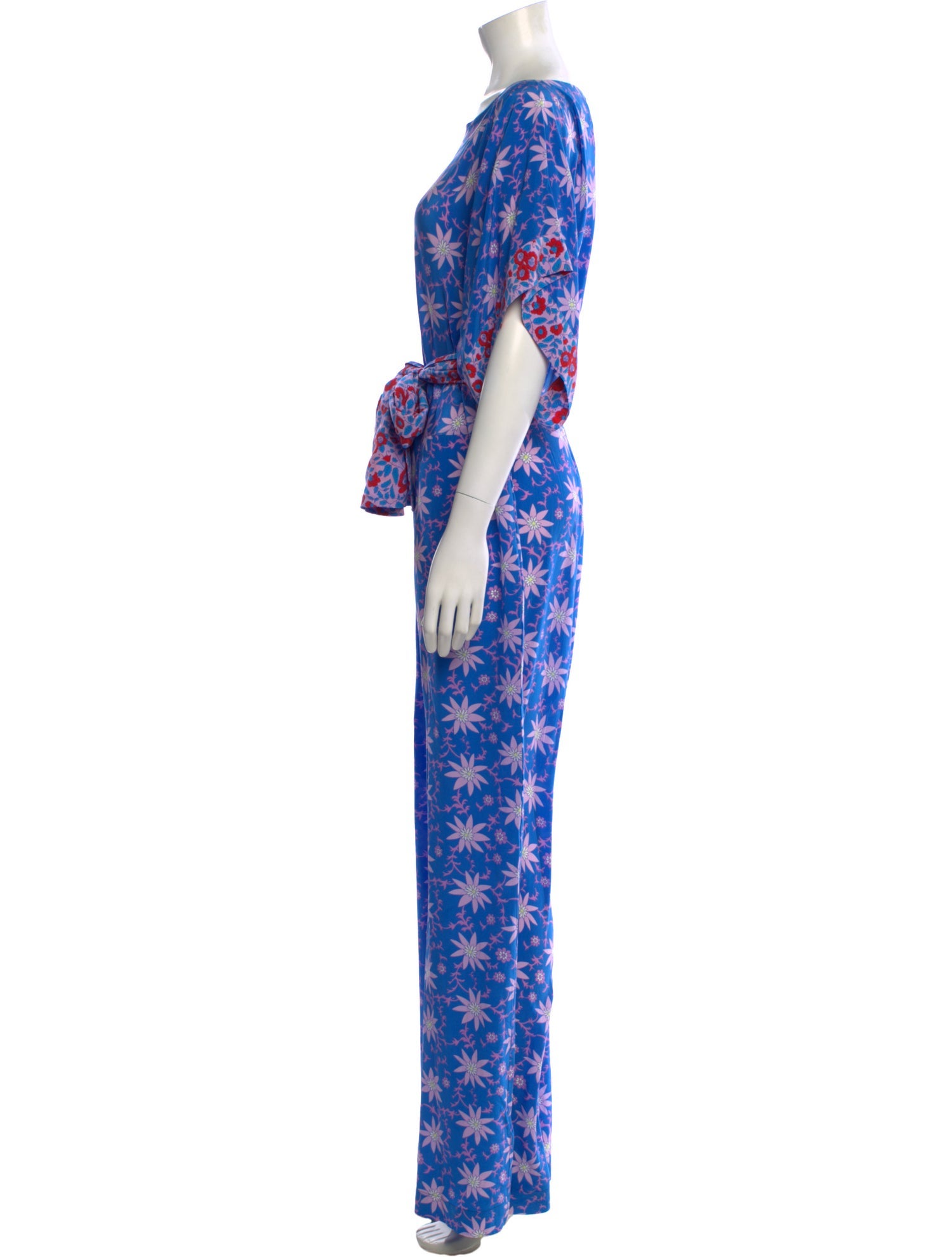 Warm Floral Print Scoop Neck Jumpsuit