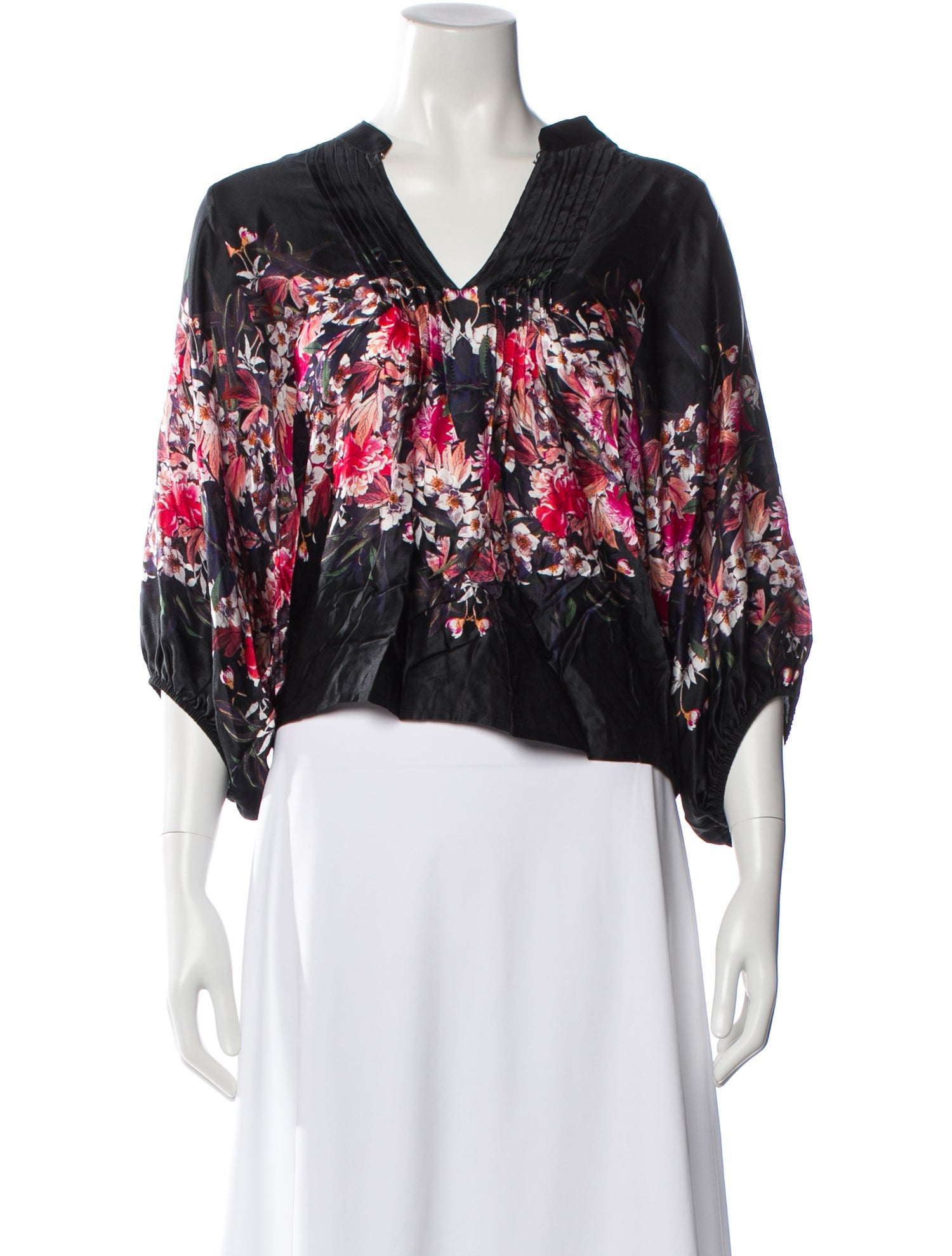 Warm Silk Floral Print Blouse