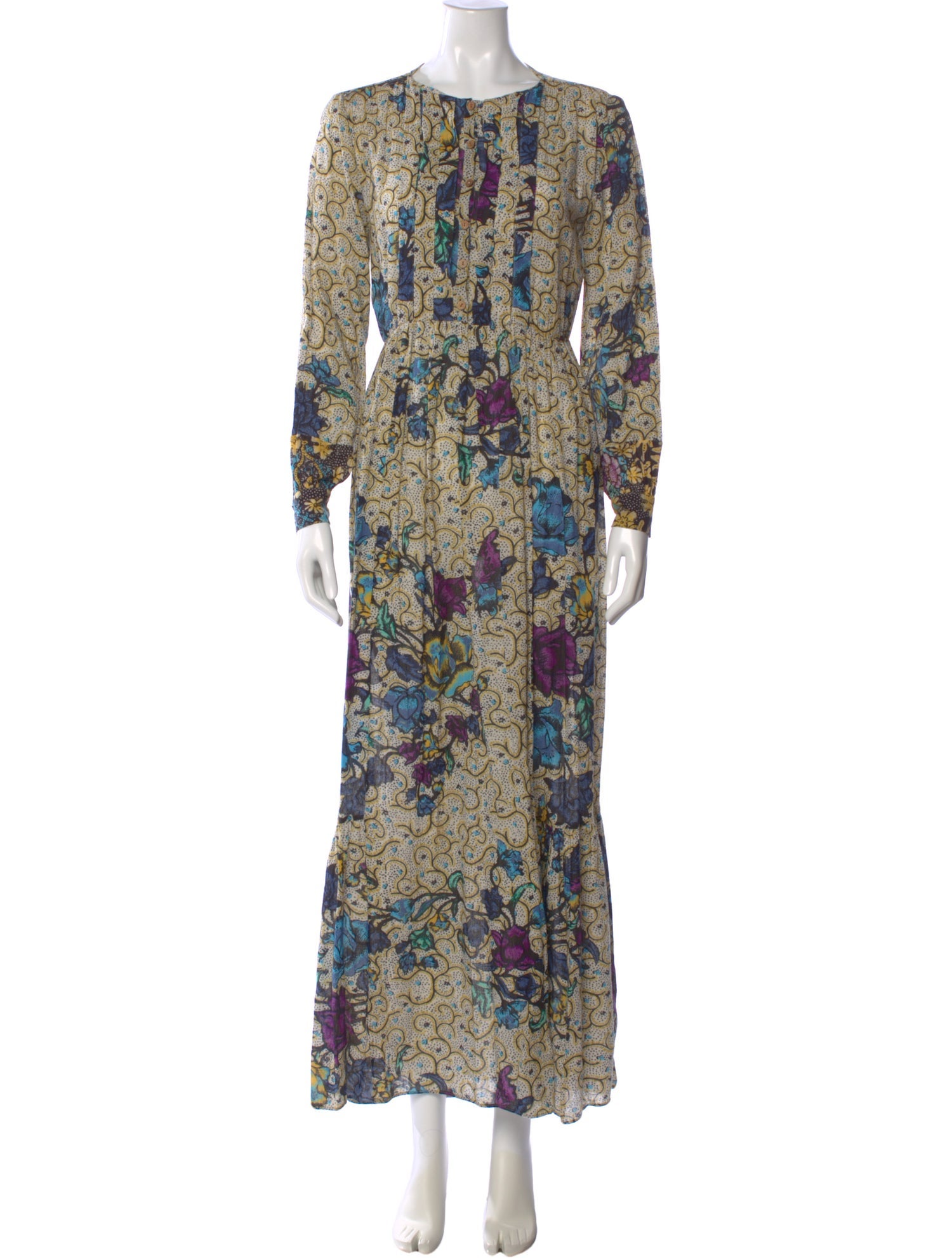Warm Floral Print Long Dress