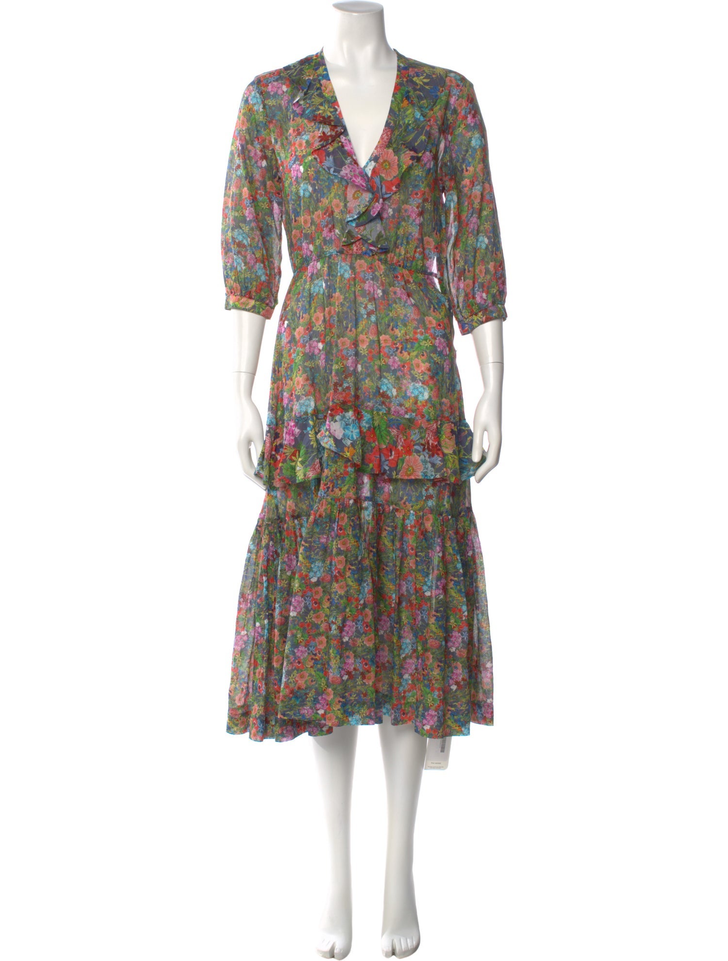 Warm Floral Print Long Dress