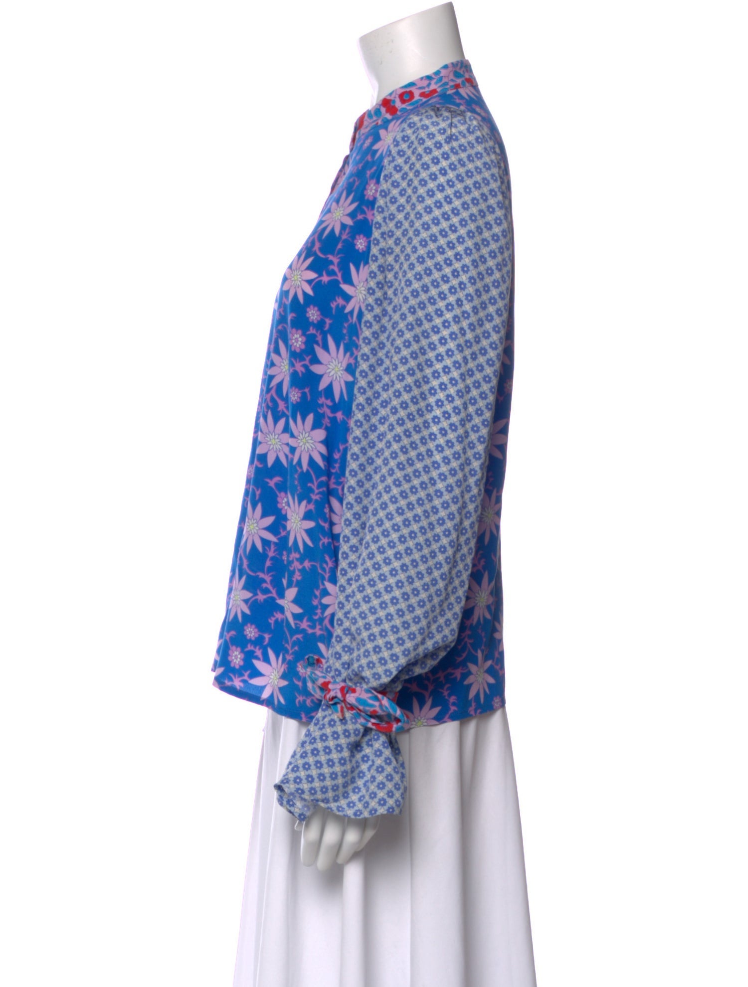 Warm Silk Floral Print Blouse