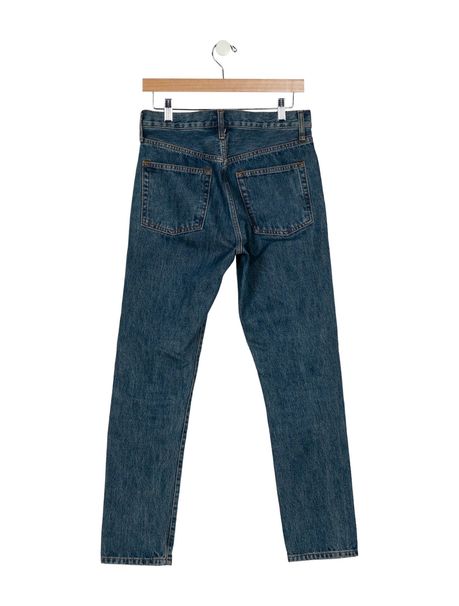 WARDROBE.NYC Mid-Rise Straight Leg Jeans