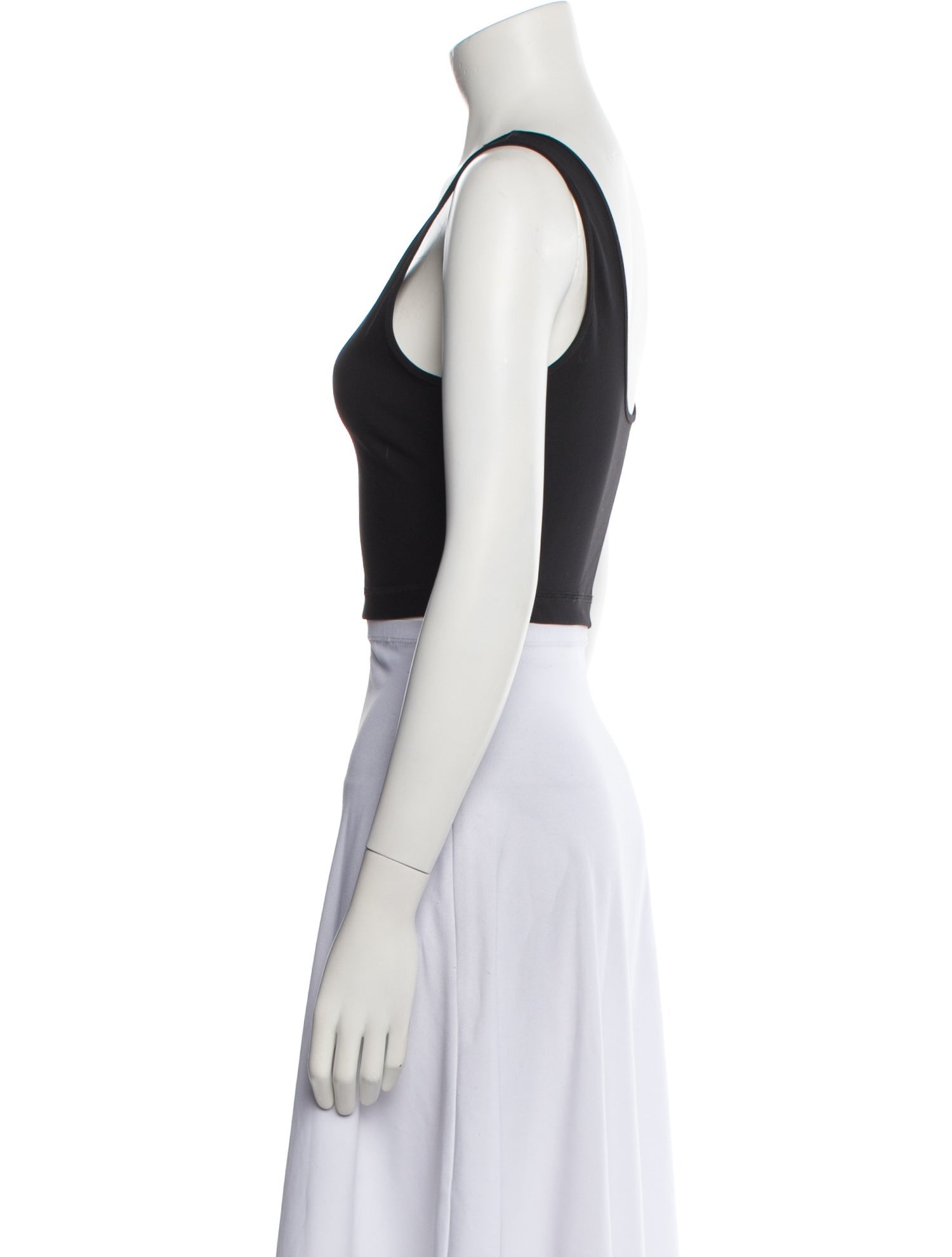 WARDROBE.NYC Nylon Scoop Neck Crop Top