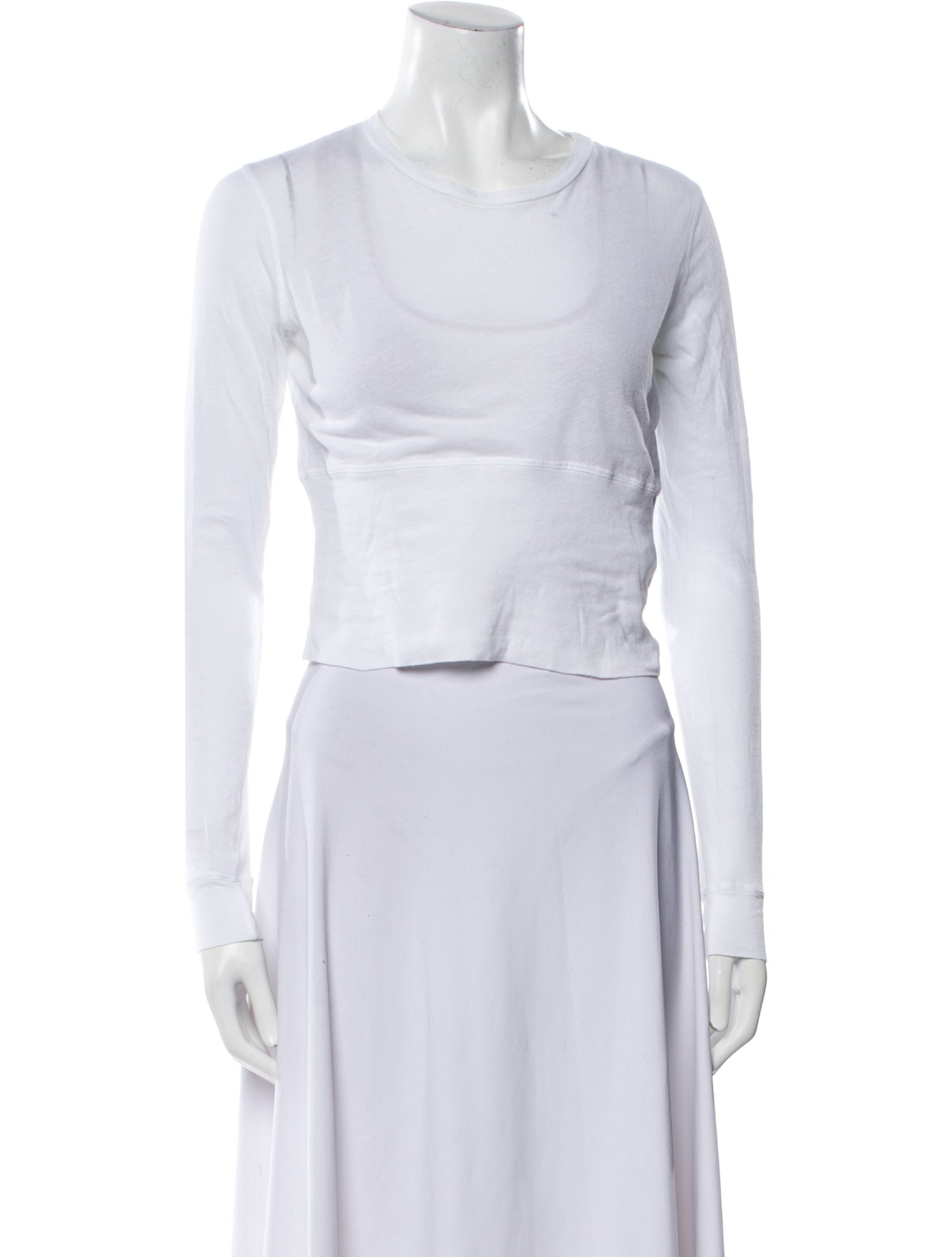 WARDROBE.NYC Scoop Neck Long Sleeve Crop Top