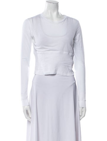 Wardrobe.nyc Tops Scoop Neck Long Sleeve Crop Top S