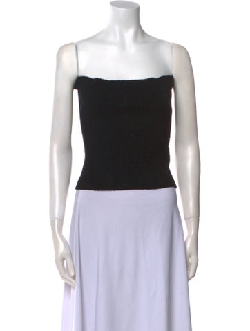 Wardrobe.nyc Tops Square Neckline Sleeveless Crop Top XXS