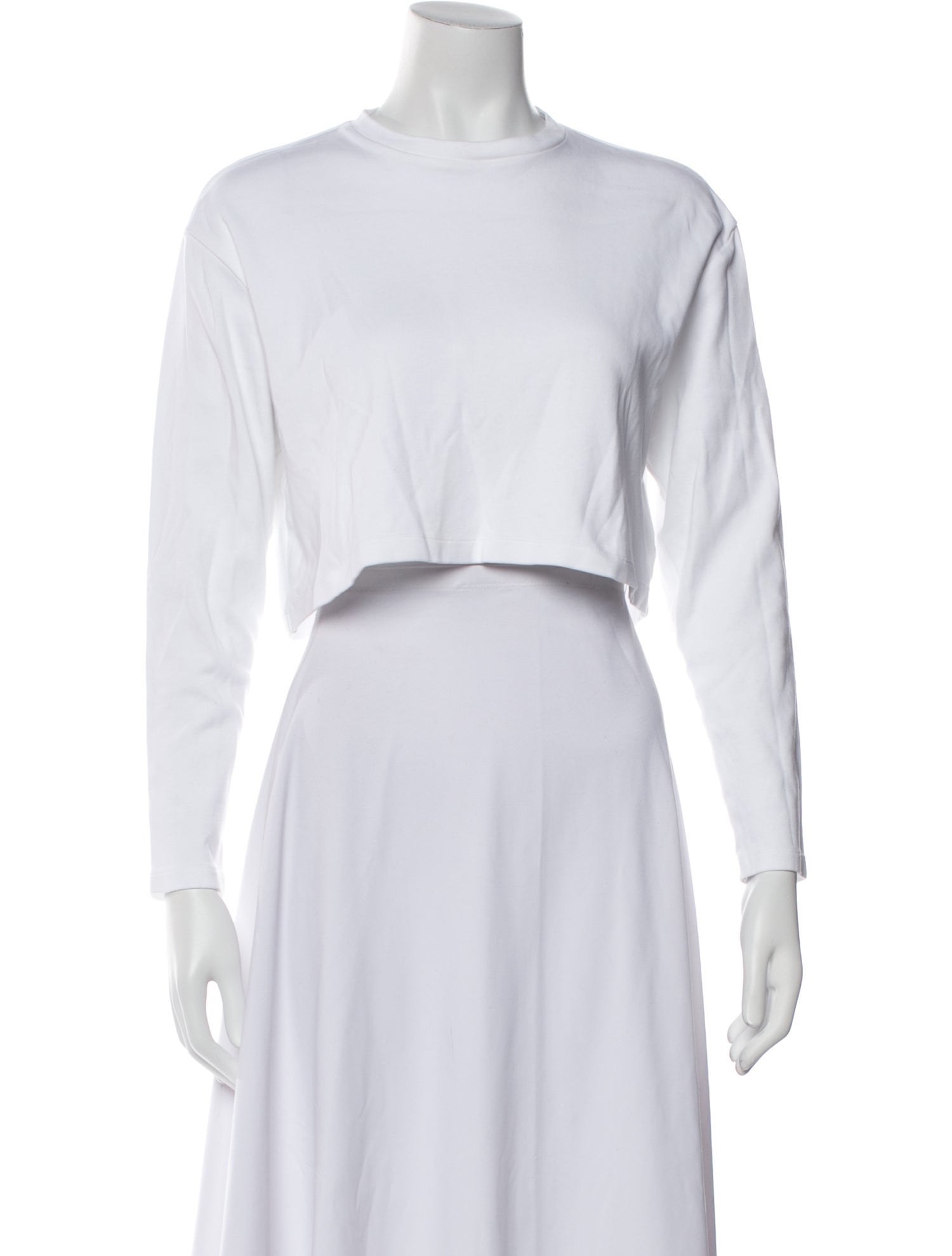 WARDROBE.NYC Crew Neck Long Sleeve Crop Top