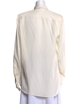 WARDROBE.NYC Silk Long Sleeve Button-Up Top