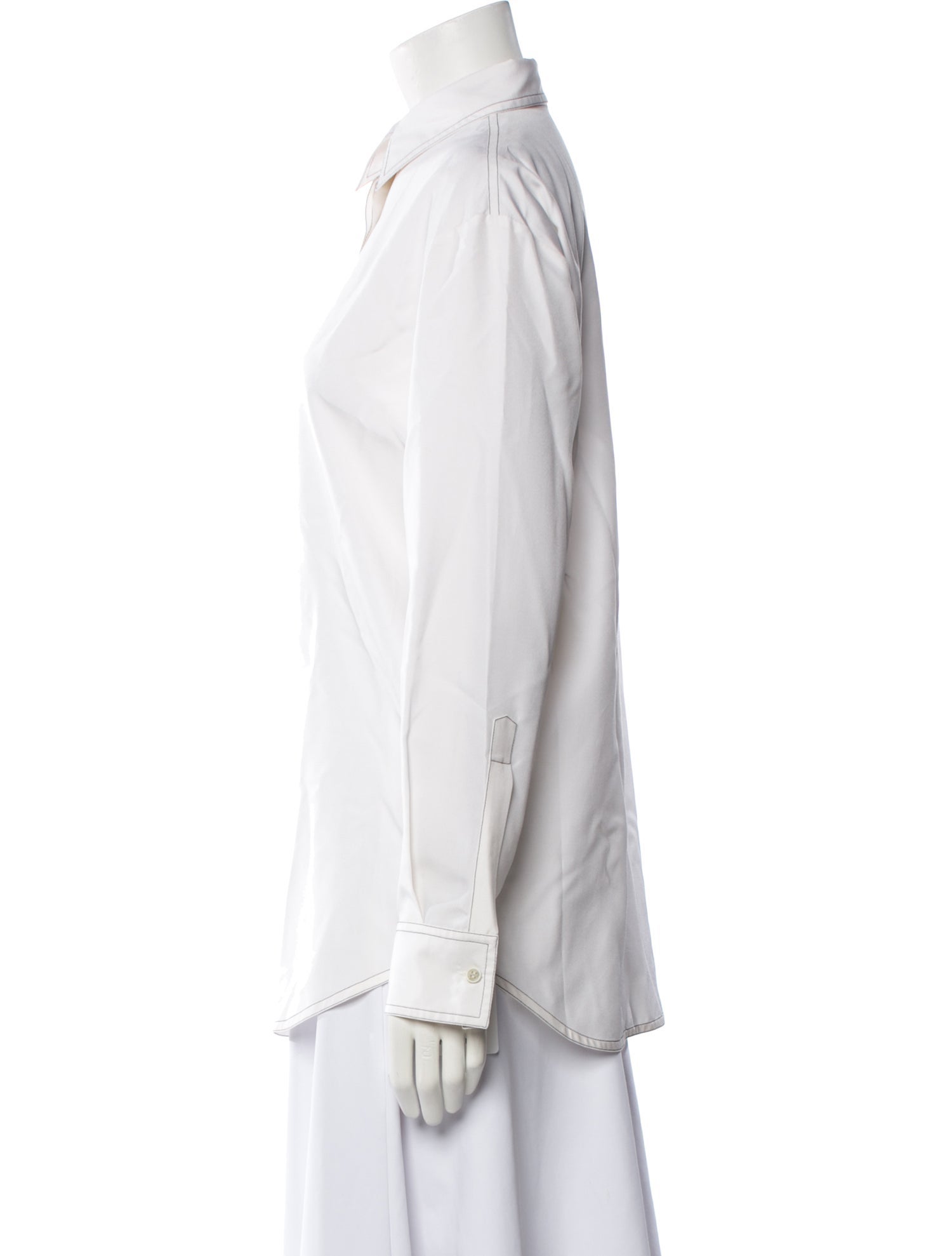 WARDROBE.NYC Silk Long Sleeve Button-Up Top